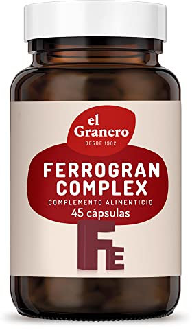 El Granero Integral - Ferrogran - 45 Cápsulas - Elaborado con Gluconato Ferroso y Extractos de Remolacha y Acerola - Contribuye al Metabolismo Energético y a Reducir la Fatiga