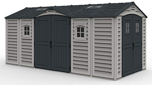 Duramax - Gartenhaus - APEX PRO Plus 15X8 - PVC-Harz - Hellgrau/Dunkelgrau - inkl. Boden