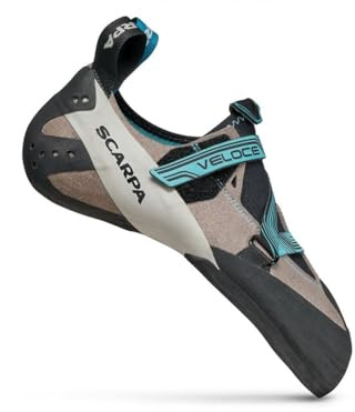 SCARPA Women's Veloce Rock Climbing Shoes - Light Grey/Maldive - 7.5