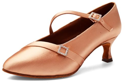 AOQUNFS Latinamerikanska dansskor för kvinnor standard salsa tango bachata vals balsal dansskor, WP1009, Wp1009 Beige 2 63,5 cm klack, 38.5 EU