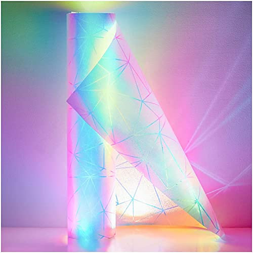 Beautysaid Film Autocollant pour fenêtre en Verre dépoli Arc-en-Ciel - Autocollant irisé - Anti-UV - pour Salle de Bain - 44,5 x 200 cm