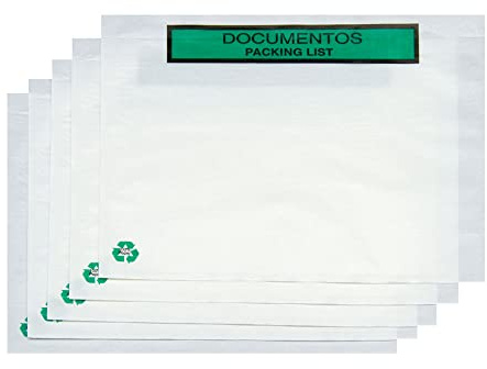 Bolsas Portadocumentos de Papel Transparente para Enviar Paquetes con Autocierre Adhesivo Fácil y Resistente. Bolsas para Embalaje de Correo y Envíos Seguros (100 UDS, 240 x 180 mm)