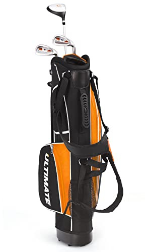 OFFICEJOY Kids Golf Clubs, Golf Stand Bag with 3# Fairway Wood, 7# & 9# Irons, Putter, Head Cover & Rain Hood, Youth Golf Clubs for Boys & Girls, Junior Golf Clubs for Ages 11-13, Right Hand, Orange