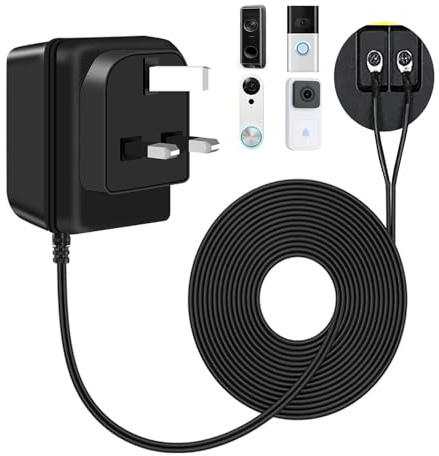 Doorbell Transformer 8-24V AC,Visual Doorbell AC Power Adapter Charger compatibility Ring Doorbell（5M Extension Cord）