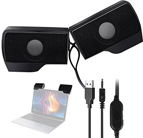 backlight Altavoces para computadora,Clip Externo en parlantes para computadora - Altavoz Externo con alimentación USB para Entrada y Audio Digital, Plug &
