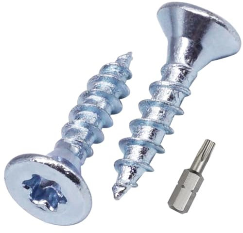 SKIR'CO (300 unidades) Tornillos para madera de acero galvanizado 3,5 x 16 mm, cabeza Torx, cabeza avellanada, tornillos para aglomerado, totalmente roscados