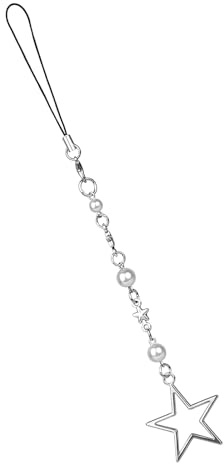 Bewudy Star Phone Charm Lanyard for Women Girls, Cute Shiny Accessories for Keychain, Bag, Purse, Backpack, Wallet Pendants Decor