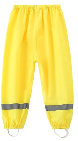 Dioshark Pantalon de Pluie pour Enfant Imperméable Surpantalon Réfléchissant Pantalon de Boue Coupe-Vent Léger Respirant Non Doublé avec Elastique Ski Randonnée Extérieure pour Garcon Fille 1-8 Ans