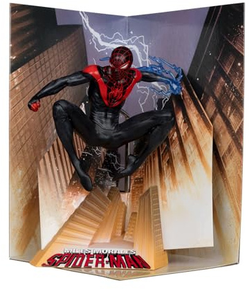 McFarlane Toys - Marvel Spider-Man scala 1:10 da collezione con scena (Miles Morales: Spider-Man #1)