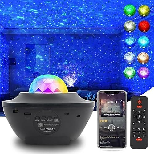 targetone Sternenhimmel-Projektor, Sternenlichtprojektor mit Bluetooth Galaxie-Projektor Kinder-Nachtlichtprojektor mit Fernbedienung geeignet für Party-Geburtstage Raumdekoration Heimkino