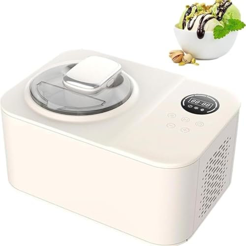 YOIUTRGDK Machine à sorbetière avec écran LCD numérique et minuterie, Machine à mélanger Le Yaourt en Acier Inoxydable de 1,2 L avec compresseur, for Cuisine de Restaurant