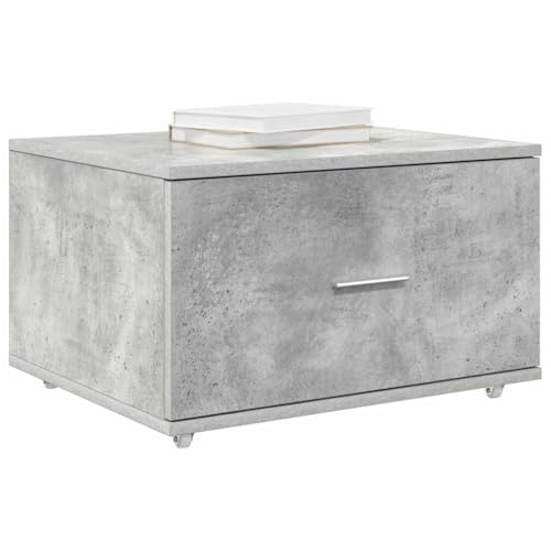 vidaXL Cajonera con Rueda Gris Concreto 55 x 45 x 31 cm, Armario Rectangular Moderno, Gran Capacidad de Almacenamiento, Espacio Interior organizado, Mueble Funcional, Minimalista