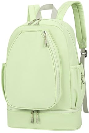 FashionCha Mochila de Tenis para Hombres Y Mujeres Mochila de Viaje Bolsa para Raquetas de Squash Y Pádel de Tela Oxford con Compartimento para Zapatos Adecuado, Verde