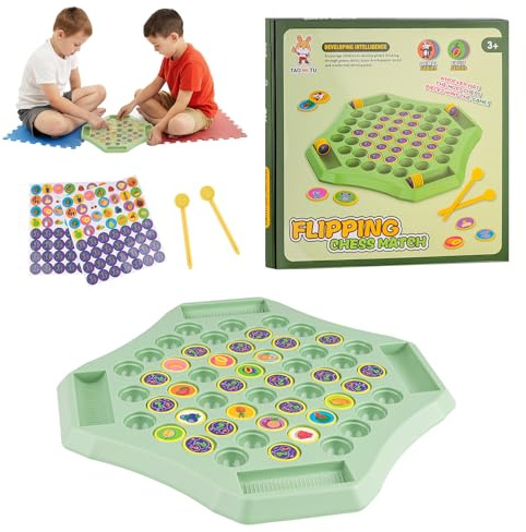 Flip Match Board Games - Intellectual Memory Flip Matching Game with 56 Chess, Memory Flip Games Chess Board for Kids/Family Game Night, Educational Toy for Children Christmas/Brithday - Fruit