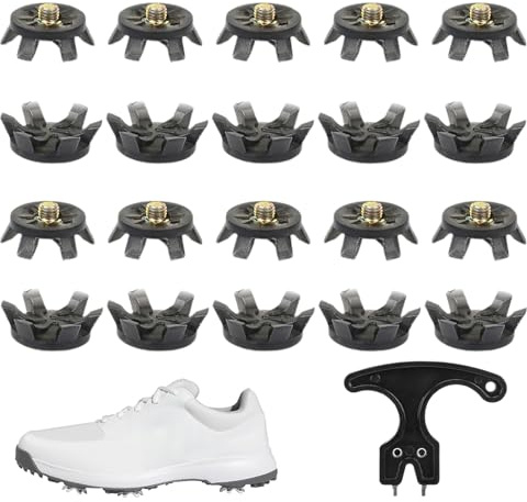 Clavos Para Zapatos De Golf - Reemplazo De Tacos De Golf De 2,8x0,75 Cm | 20 Piezas De Tachuelas Antideslizantes, Accesorios Deportivos Para Sprinter Nails Con Llave Para Sendero, Salto, Tenis, Carrer