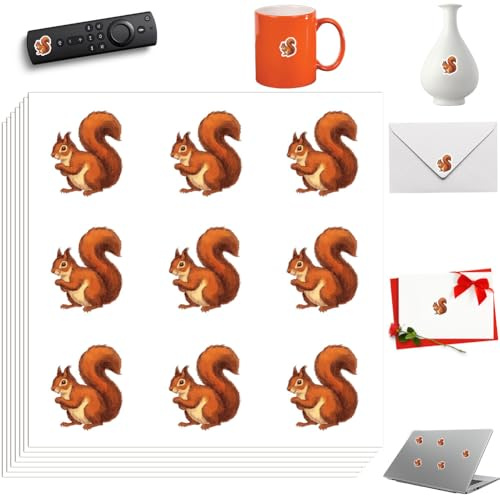 PRESSINART 180Pcs Small Squirrel Sticker for Planner 0.98 x 0.87 Inch, Animal Planner Stickers Small Waterproof Self Adhesive Decals for Scrapbooking Calendar Schedule Journal Water Bottle DIY Craft