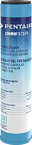 Pentair OMNIFilter GAC1 Carbon Water Filter, 10-Inch, Under Sink Granular Activated Carbon Replacement Cartridge, 10 x 2.5, 20 Micron, White