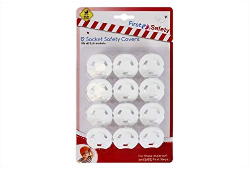 First Steps 12 Home Safety Plug Socket Covers Baby & Child Proof Protector Guard Easy to Use