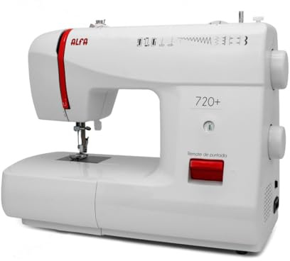 Alfa Basic 720 – Nähmaschine, 9 Designs Stichbreite, Motor 70 W, Weiß