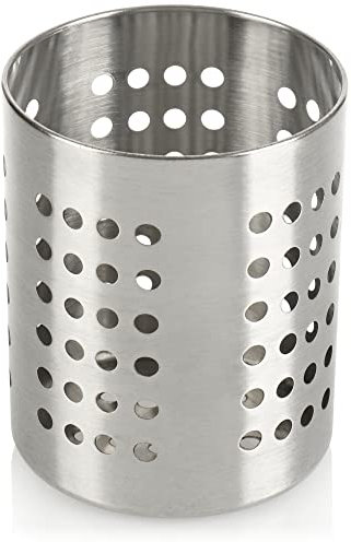 com-four® Égouttoir à couverts - porte-ustensiles de cuisine en acier inoxydable - panier à couverts, support de cuillère de cuisine en métal - porte-serviettes moderne (couleur argent)