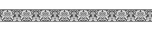 Frise baroque papier peint | Frise murale noir et blanc 30389-3 | Frise murale adhésive | Frise ornement +/- 5 cm | Frise murale chambre adulte