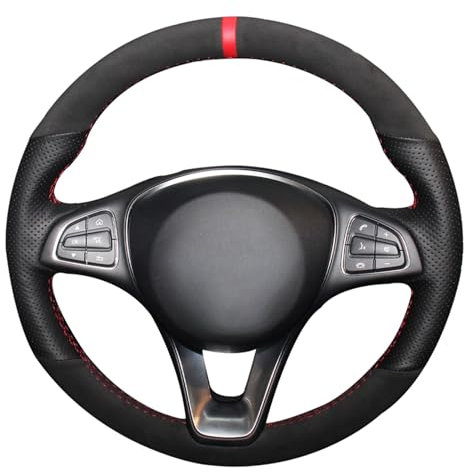 MEWANT, coprivolante fai da te, in vera pelle e camoscio, per Benz A180 A200 B180 B200 C180 C200 C260 C300 E200 E300 CLS260 CLS300 GLC260 GLC300GGGLC3000GGGGGGGGGGGGGGGGGGGGGGGGGGGGGGC LE300. GLE320.