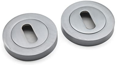 Rothko and Frost Ensemble de rosace de porte ovale pour salle de bain Chromé satiné