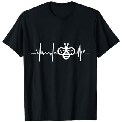 Beekeeper Heartbeat Bee Heartline Honey Farmer Beekeeping T-Shirt