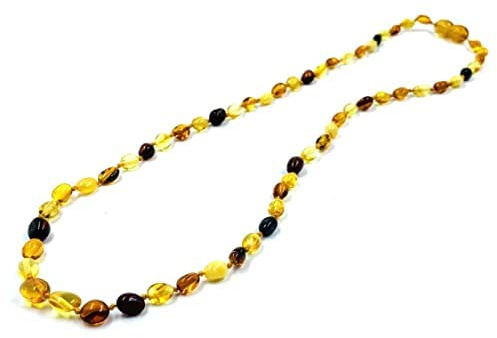 Collana d'ambra Ault - Perle d'ambra multicolori - Collana di ambra baltica naturale 45 cm