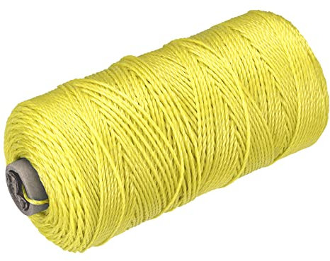 sourcing map Torcida Albañil Línea Nylon Cordel Cuerda Cordón Amarillo 300M/328 Yardas 1.5mm Diámetro para Redes, Paisajismo, Hogar Mejora, Bricolaje Proyecto, Artesanía, Albañilería
