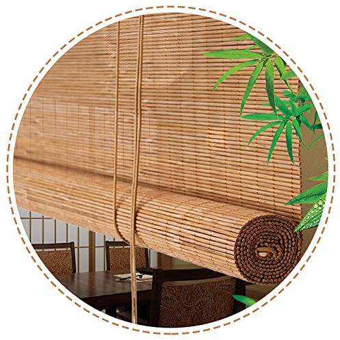 Bambu Rullgardiner 50cm 60cm 70cm 80cm 90cm 100cm 120cm Bred Ljusfiltrerande Rullgardiner,Inomhus Utomhus Bambu Gardiner,Bambu Roman Rullgardiner Med Lyftare,För Fönster,W×H-50x180cm/20x71in