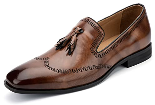 MEIJIANA Mocassini Uomo Scarpe Eleganti Scarpe Estive Uomo Casual Slip On Scarpe, marrone-04, 43 EU (10 UK)