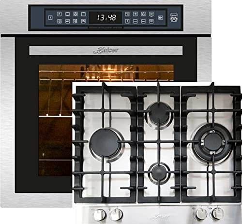 Kaiser Set de cuisinière à gaz EH 6306 R + KG 6364, Four à encastrer,inox,79L 15 Fct.+cuisinière à gaz encastrable, 60cm
