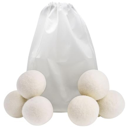 ZSMJAER Bolas Secadora de Ropa,6 Piezas Bolas de Lana para Secadora,Reducción de Electricidad Estática,Tiempos de Secado más Cortos y Reutilizable