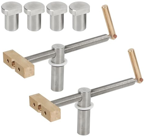 Holzbearbeitung Bankhaken 19mm,Tisch Werkbank Klemme,Holzbearbeitungs-Schreibtisch-Clips,Edelstahl Tisch Hobel Stop Bank Hunde Klemme, Klemmwerkzeug-Set für Lochbohrung, Tischlerei (1)