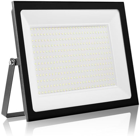 Hondony 300W Proiettore LED da esterno, illuminazione di sicurezza LED da esterno 6500K, IP66, illuminazione bianca diurna per magazzino, parco giochi, cortile e parco (300W, 6500K)