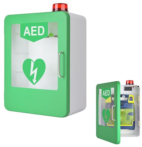 SXTYFBB Desfibrilador DEA con Llave y Alarma, gabinete de Pared Gabinete de Almacenamiento de desfibrilador DEA, Caja de Alarma de desfibrilación cardíaca para el hogar, Hospital, Lugares públicos