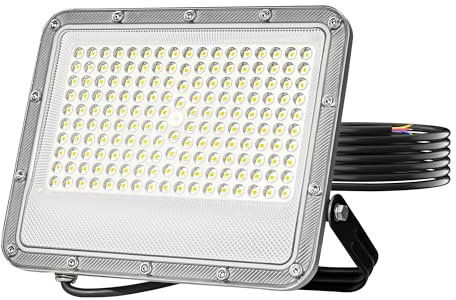 HOOLED Projecteur LED Extérieur à lentille haute efficacité 100W, Spot LED Extérieur avec 168 LEDs Eclairage Exterieur IP66 Etanche 6500 K 11000 lm mural, pour Jardin, Patio, Garage, Entrée