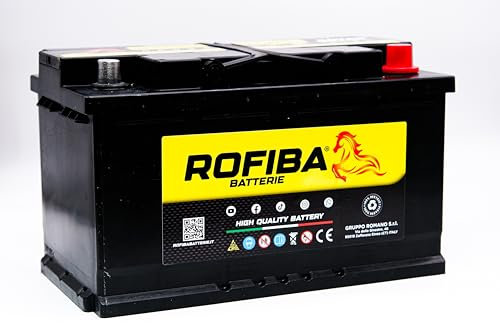 Rofiba Batteria per Auto L4 80Ah AGM Start & Stop 12V Polo positivo Destro