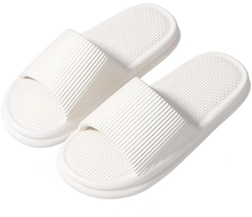 Milaloko Femmes Hommes Chaussons de Douche Sandales de Douche Antidérapantes de Salle de Bain Unisex Slip On Pantoufles pour la Maison Salle de Bains Intérieure Piscine