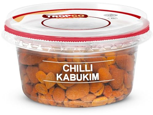 TropGo Chilli Kabukim in Resealable 180g Tub - Sweet Peanuts & Spicy Sesame Coated Roasted Peanuts, Spicy Snacks, Bold Flavoured Nuts - Perfect for Snacking