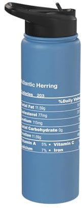 Funny Atlantic Herring Thanksgiving Nutritional Fact Stainless Steel Insulated Water Bottle