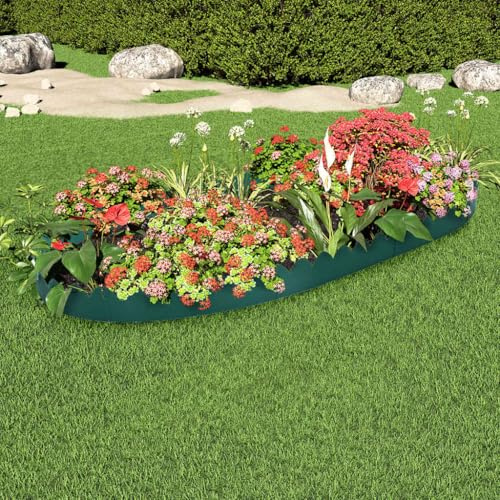 Ziaphsol Juego de 10 bordes de césped, color verde, 65 x 15 cm, polipropileno para borde de parterres y césped, sistema de fijación para caminos de jardín