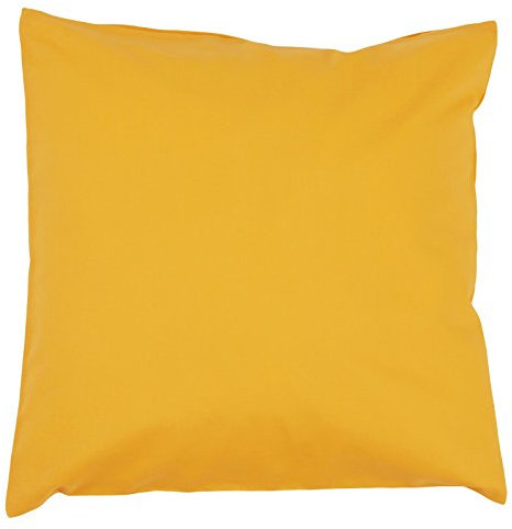 Hans-Textil-Shop Kissenbezug 30x30 Gelb Baumwolle – einfarbige Kissenhülle Uni mit Reißverschluss, Sofakissen & Dekokissen