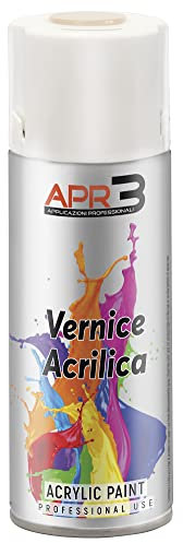 APR3 - S4001013 Vernis peinture Acrylique Multi-Usage, Couleur Blanc Perle RAL 1013, Aérosol En Fer-Blanc Recyclable de 400 ml
