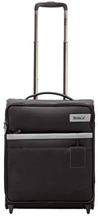 Stratic Light Koffer weichschale Trolley Rollkoffer Reisekoffer Handgepäck TSA-Zahlenschloss, erweiterbar, extra leicht, inkl. Einkaufsbeutel, Größe S, Black