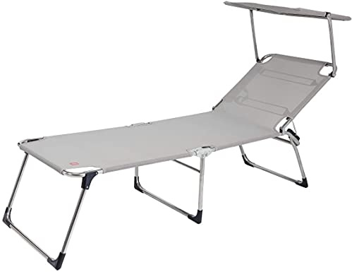 fiam Lettino Amigo Articolo 039TXBIGR Telaio Alluminio Texilene Bianco Grigio Con Tetto Parasole