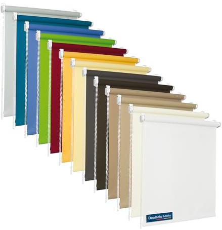 TEXMAXX® Rollo lichtdurchlässig und Blickdicht ohne Bohren - 90 x 220 cm Stoffbreite (Rollobreite 94 cm) in Gelb/Rollos für Fenster ohne Bohren als Sichtschutz Fenster innen inkl. Zubehör