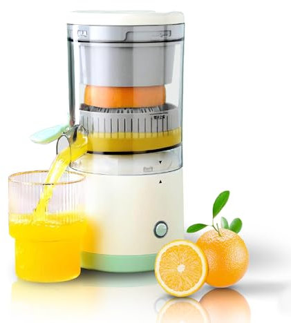 Elektrische Zitruspresse, 360° Automatischer Tragbare USB Aufladung Juicer Entsafter Orangen Zitronen Grapefruitsaft, Schnell Automatisch Leise Leistungsstark, Extraktionsmaschine für Zuhause Küche