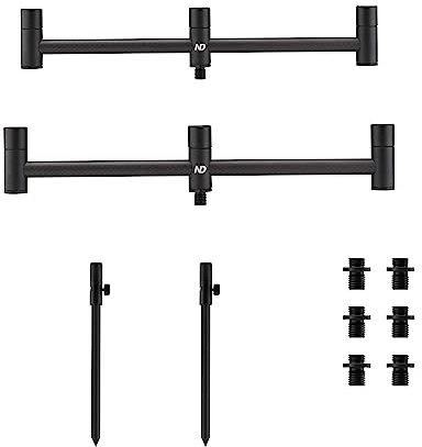 New Direction Tackle P10 Carbon Range | 3 Rod Buzz Bars Set P10-3 | Echtes Carbon und Aluminium | Leicht und stark | 2x Buzz Bars und 2 Banksticks | Inklusive Tasche